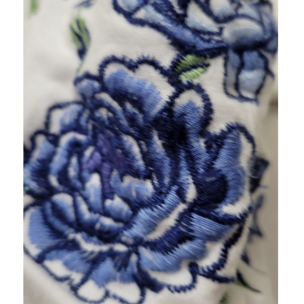 Embroidered Cold Shoulder Top 1X 22/24 Cotton Rayon Woman Within White Floral